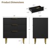 28"/56" WideFluted Dresser for Bedroom with 3/6 Drawers, Wooden Chest of Drawers with Metal Handle & Feet - 3 of 4