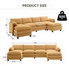 Hyleory Corduroy U-Shaped Sectional Sofa, 4-Seater Couch with 2 Movable Ottomans, Modular Living Room Furniture - 3 of 4