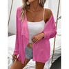 Lightweight Crochet Cardigan Sweater Rib Knit Open Front Sweater Coats - 3 of 4