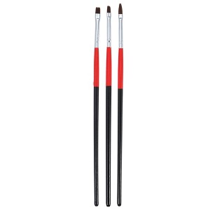 Unique Bargains Nail Art Brushes 3 Pcs Nail Design Tools Kit Nail Liner Brush Red Black Nail Liner Brush - 1 of 4
