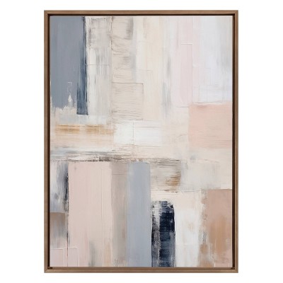 Sylvie Rustic Melody Abstract Canvas Art in Gold Frame
