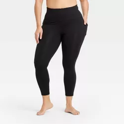 Women's Contour Curvy High-Rise Leggings with Power Waist 25" - All in Motion™ Black XL