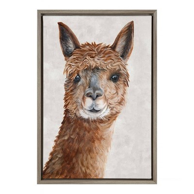 16" x 23" Suri Alpaca II Framed Canvas Wall Art - Amanti Art