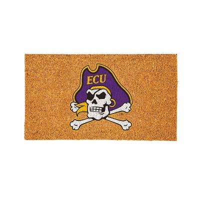 EvergreenNCAAEast Carolina Pirates Logo Natural Coir 28 x 16 Inches Indoor Outdoor Doormat