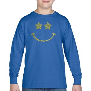 LA Pop Art Boy's Word Art Long Sleeve - Rockstar Smiley - 1 of 4