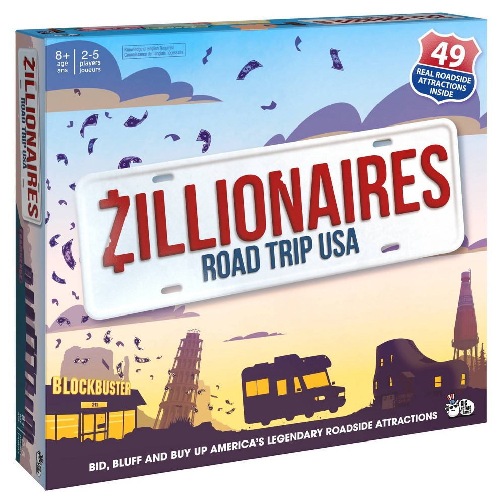 Big Potato Zillionaires Road Trip USA Board Game