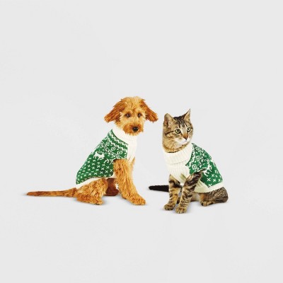 Fairisle Dog and Cat Sweater - Green - Wondershop™