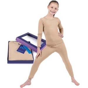 Kickoff Thermal Underwear for Kids Thermals Top & Bottom Set Girls Thermal Underwear Set Kids Long Underwear Base Layer Kids Pajamas - 1 of 4