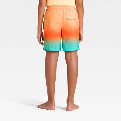 Cat & Jack Boys' Swim Shorts - Cat & Jack™ Orange/Aqua XS — фото 2