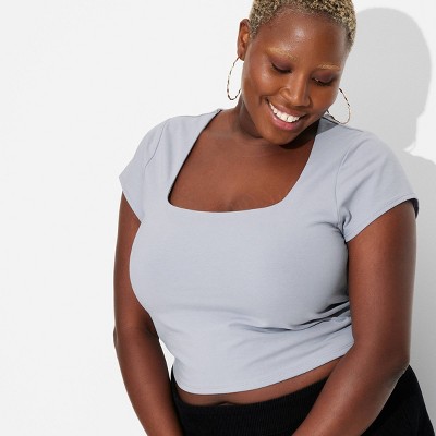 Women's Cap Sleeve Square Neck T-Shirt - Wild Fable™