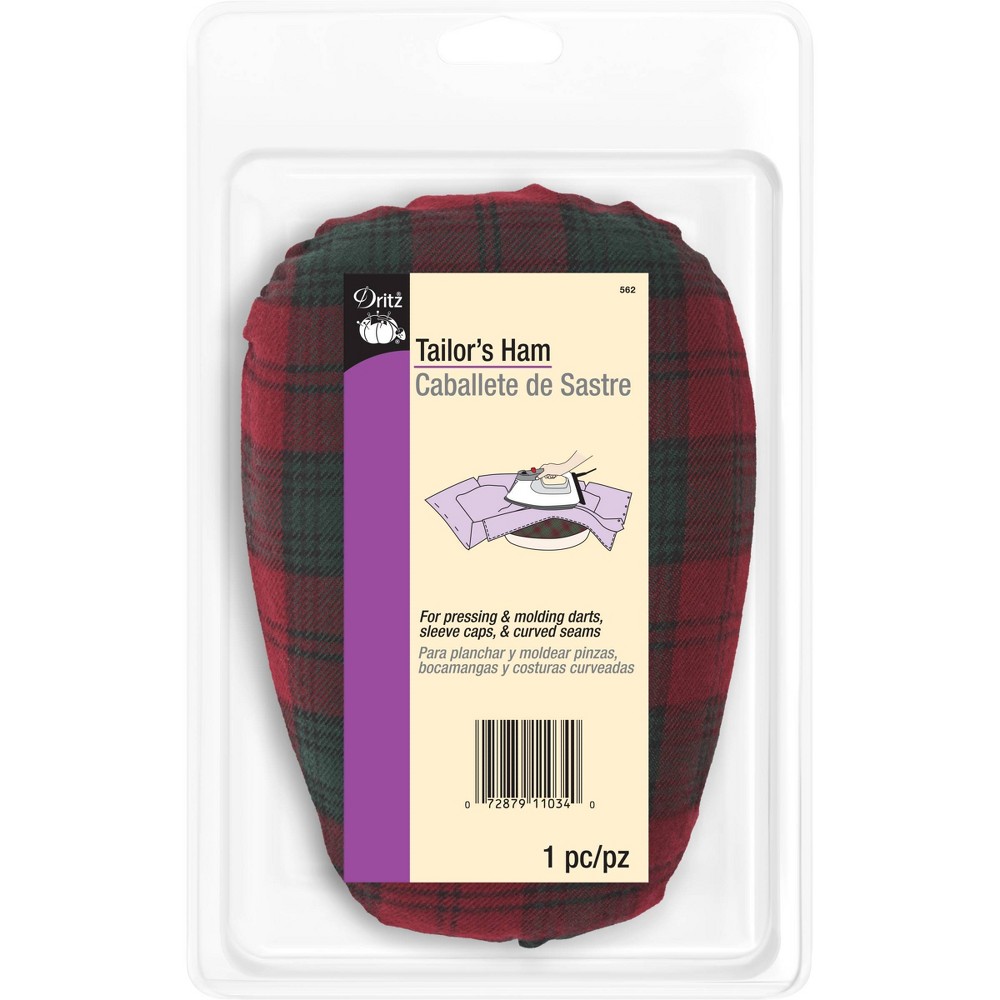 Dritz Tailor's Ham for Pressing and Molding: Polyester Sewing Kit, Travel Pack, 1 Piece, 6" Width, Includes Seam Ripper