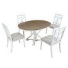 Merax 5-Piece Retro Dining Set with Extendable Round Table, 12-Inch Leaf, and Upholstered Chairs - 4 of 4
