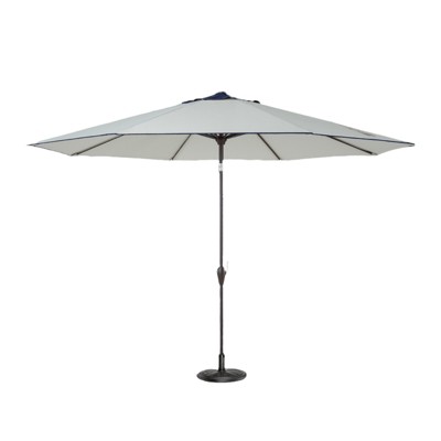 VisioGear Patio Umbrellas, Outdoor Market Hanging Umbrella, Patio Outdoor Umbrella with Crank Handle, Beige & Blue, 108"*108"*96"