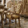 2pc 25" Dresden PU Chairs Bone White/Gold Patina - Acme Furniture - 2 of 4