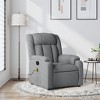 vidaXL Massage Recliner Chair Wingback Reclining Armchair for Elderly Fabric - Light Gray Manual Push Back - 2 of 4