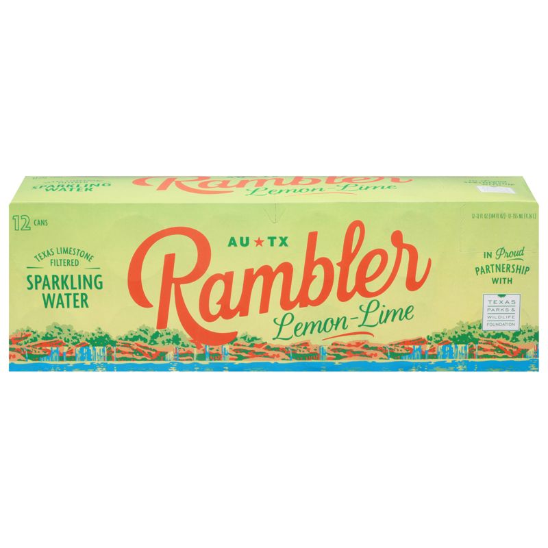 Rambler Lemon-Lime Sparkling Water - Case of 2/12 pack, 12 oz, 2 of 6