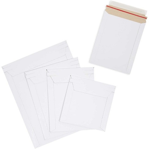 100 11x13.5 Self Seal White Photo Stay Flats Cardboard Envelope Mailer Mailers 