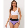 INSPIRE CHIC Women's High Waist Tummy Control Color-Block Available Briefs 6 Packs - 4 of 4