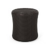 GDFStudio Lockbourne Outdoor Polypropylene Resin Round Storage Side Table, Dark Brown - 4 of 4