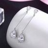 Cubic Teardrop Earrings, Wedding Bridal Dangle Earrings for Brides Bridesmaids, Crystal Drop Earrings for Women - 2 of 4
