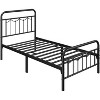 Yaheetech Metal Platform Bed Frame with Vintage Headboard and Footboard - 2 of 4