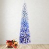 SKRAN 7FT Ombre Flocked Pencil Christmas Tree, Artificial Slim Christmas Tree with 725 Tips, Hinged Branches Metal Stand for Holiday Home Decor - 3 of 4