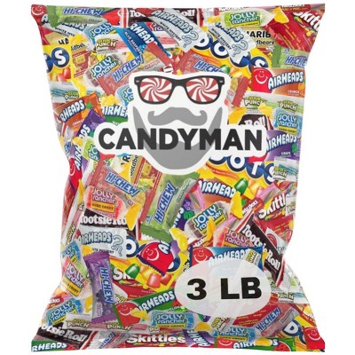 CANDYMAN Assorted Candy Variety Pack 3lbs of Bulk Individually Wrapped Pinata Stuffers