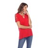 Women's Keyhole Neck Cutout Short Sleeve Top - White Mark - 2 of 4