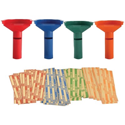 Nadex Coins™ Easy-Wrap 4-Coin Tube Set with Coin Roll Wrappers in Multicolored