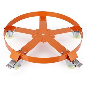 55-Gallon Drum Dolly, Heavy-Duty Steel Dolly with Cross Braces & Swivel Casters Wheel, 2000lbs Load Capacity, Non Tipping Design - 1 of 4