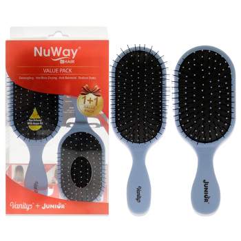 NuWay 4Hair Vanity and Junior Pro Hair Dryer Safe-Reduced Static Set - 2 Pc Hair Brush