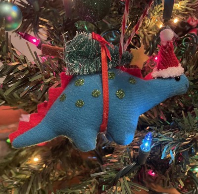 New 2022 Target Wondershop Fabric top Dinosaur Christmas Tree Ornaments