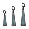 Decorative Metal Flower Vases with Removable Lid - Unique Home Decor for Bedroom, Office Decor, or Table Decor - Set of 3,  23", Green - 2 of 4