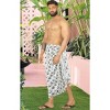 LA LEELA Men's Swimwear Cover Up Samoan Beachwear Summer Long Wrap Casual Vacation Lava Lava for Men Sarongs Cover-Up One Size Black Boat - 4 of 4