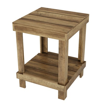 SEVOBAL End Tables Stylish Square Wooden with Practical Rustic Farmhouse Design for Living Room Bedroom, Natural Wood, 12.4"*29.13"*6.69"