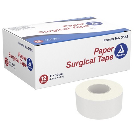 Dynarex Paper Surgical Tape 1 inch x 10 Yards 12 Count