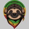 Men's Design By Humans Sloth Rasta a Wearing Headphones By kai2day T-Shirt - 2 of 4