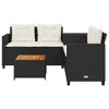 vidaXL Patio Sofa Black, Cream white - 4 of 4