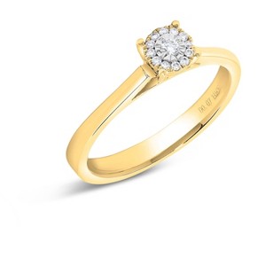 H.J. Namdar 0.07 ct tw Miracle Set Diamond Halo Ring 14K Gold Natural Diamonds - 1 of 4