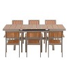 Racxily 7-Piece Outdoor Dining Set w/ Extendable Table (62.9-82.6 Inch), 6 Chairs, Adjustable Layout for Patio, Backyard, Poolside - 2 of 4