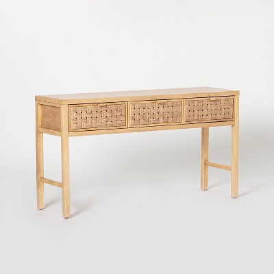 Palmdale Knockdown Woven Drawer Console, Target Threshold Console Table Brown