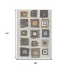 Ivory Charcoal And Gold Geometric Washable Indoor Outdoor Area Rug - 3 of 4