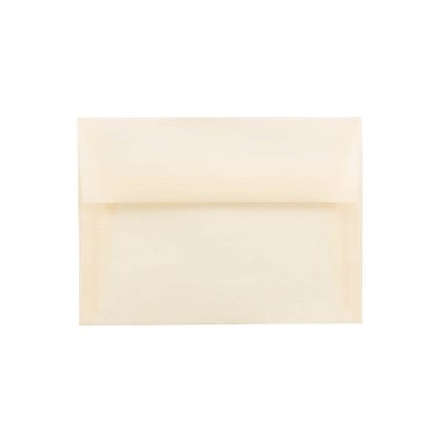 JAM Paper A6 Translucent Vellum Invitation Envelopes 4.75x6.5 Ivory PACV650I