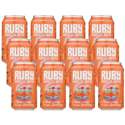 Ruby Hibiscus Organic Blood Orange Sparkling Water - Case of 12/12 oz
