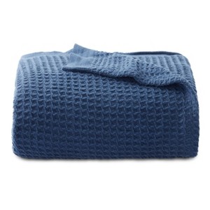 Bedsure-Waffle Weave 100% Cotton Solid Blanket For All Season, Breathable and Soft, Waffle Weave Blanket for Best Gift - 1 of 4