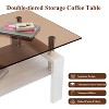 KTMBDW 2-Tier Coffee Table with Storage Shelf & Sturdy Iron legs Support, Tempered Glass Center Table for Living Room, Bedroom, and Office - 4 of 4