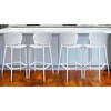 HomeRoots Set of Four 26" White Heavy Duty Plastic Low Back Counter Height Bar Chairs - 2 of 4