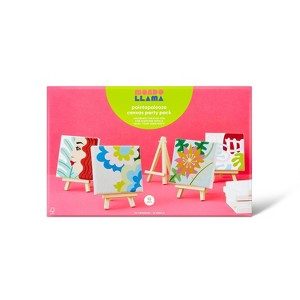 10pk Paintapalooza Stretched Canvas Party Pack - Mondo Llama™: Canvases to Paint On, 4x4 White Art Canvases, 0.5" Depth - 1 of 4