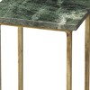 HomeRoots 21" Green and Gold Marble Drink Size Square End Table - 4 of 4
