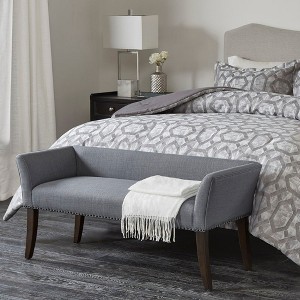 NicBex 49.5" Welborn Ottoman Bench with Nailhead Trim,Polyester Upholstered End of Bed Bench,Accent Bench for Bedroom & Living Room,Bedroom Furniture - 1 of 4